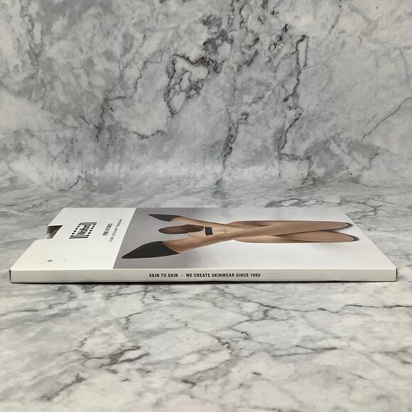 Wolford Womens Size Small Caramel Pure 10 Tights Ultra Sheer Bonded Seam D8-2 - Picture 3 of 8